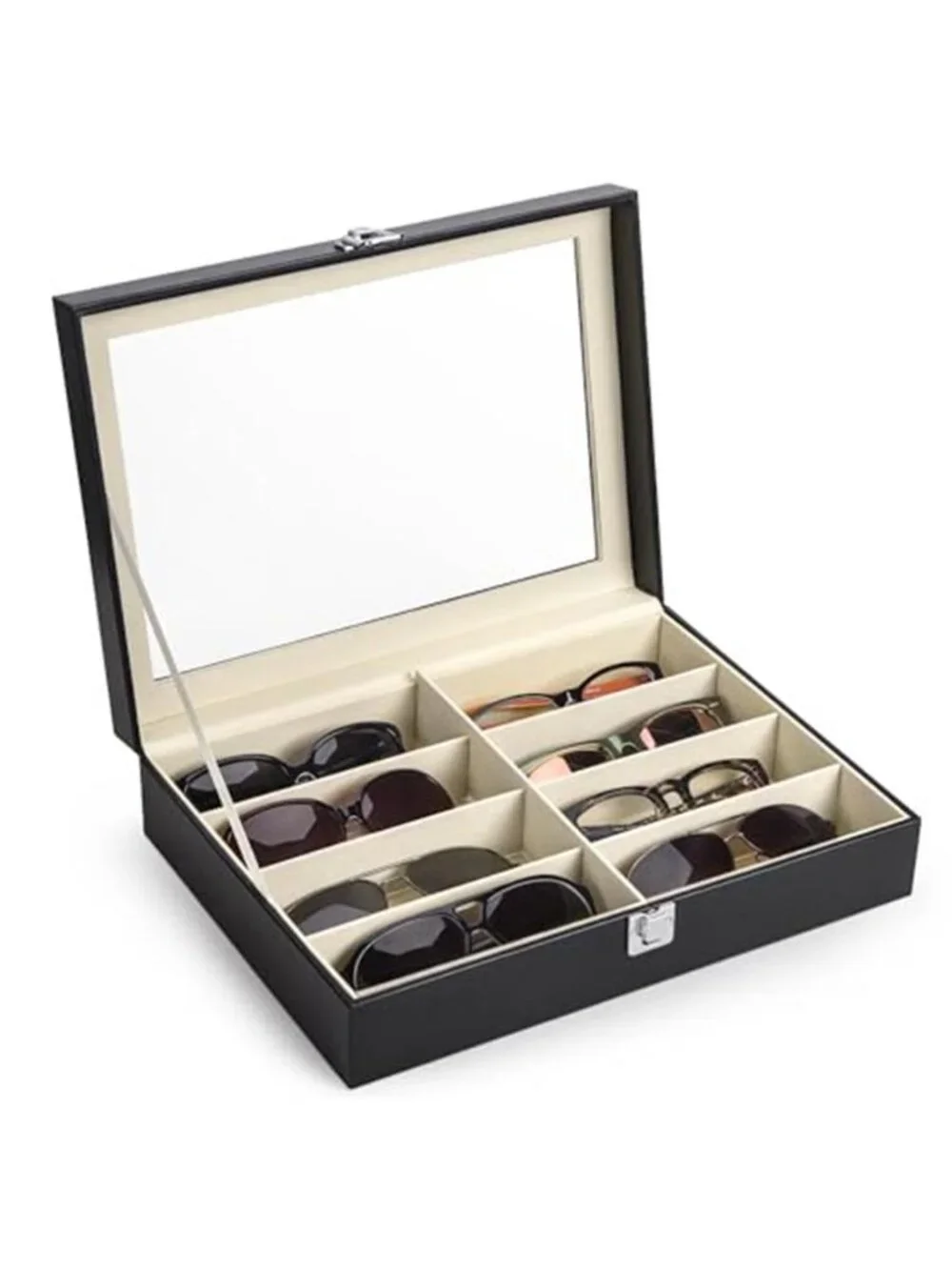 Sunglasses Organizer Case Eyeglass Storage Box Watch Jewelry Display Holder